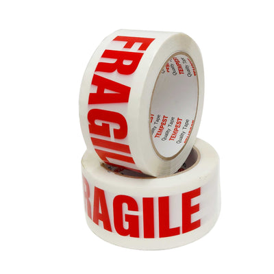 36x Fragile Packing Tape 48mmx75m Long Rolls Red White Packaging Adhesive Label