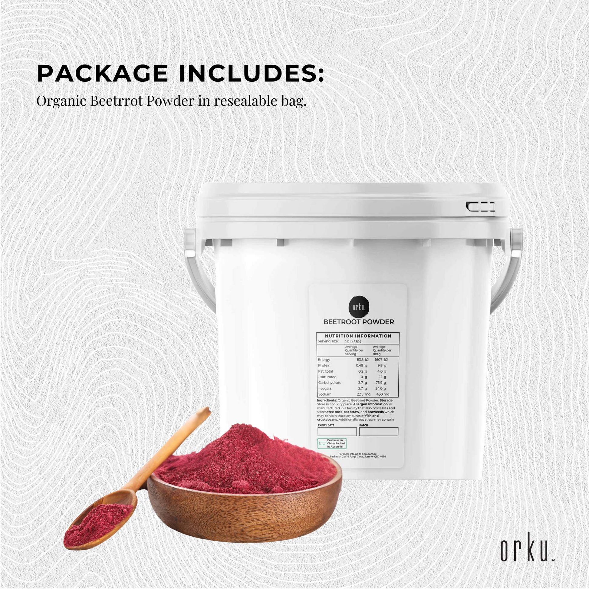 3Kg Organic Beetroot Powder Bucket Superfood Beet Root Supplement Beta Vulgaris