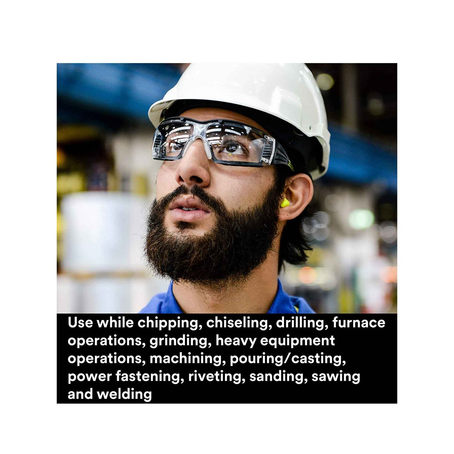 3M Foam Safety Neon Earplugs Workplace Noise Reduction Uncorded Disposable Plug