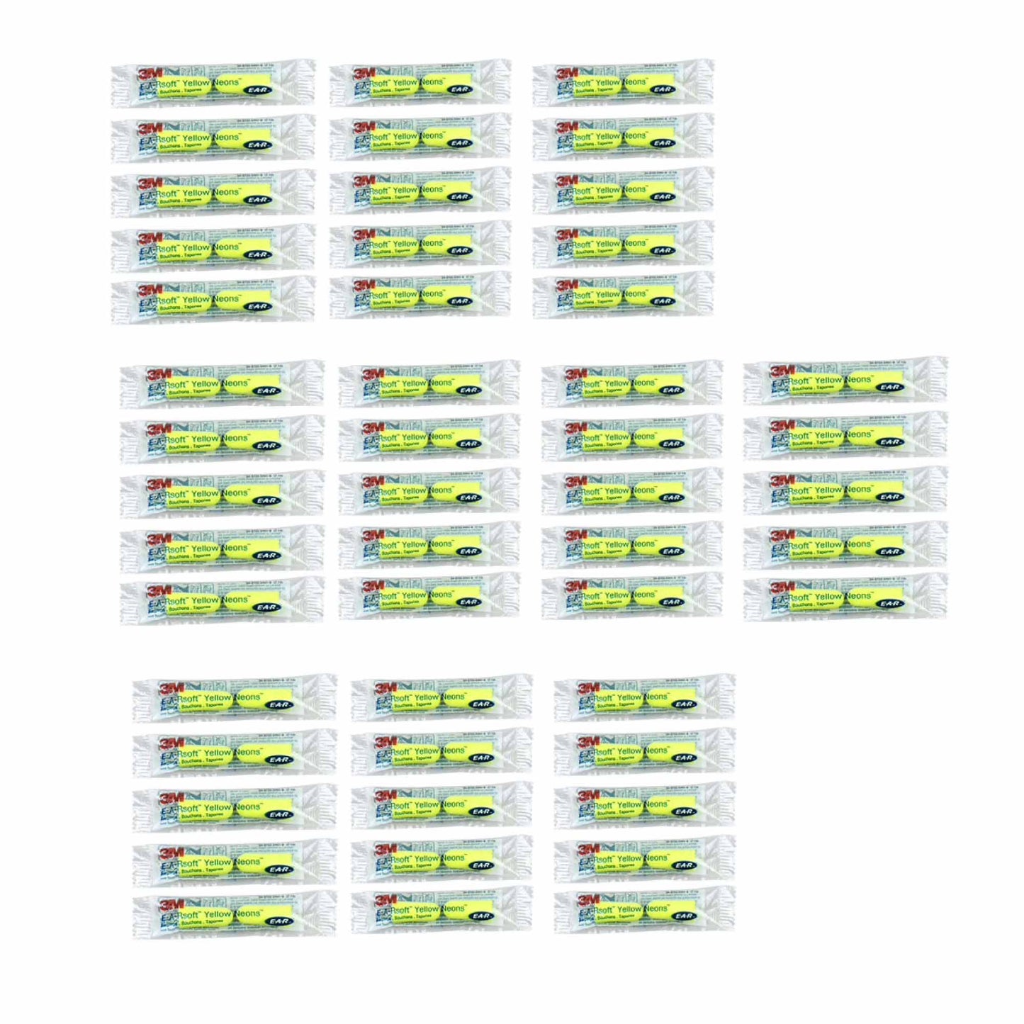 3M Foam Safety Neon Earplugs Workplace Noise Reduction Uncorded Disposable Plug