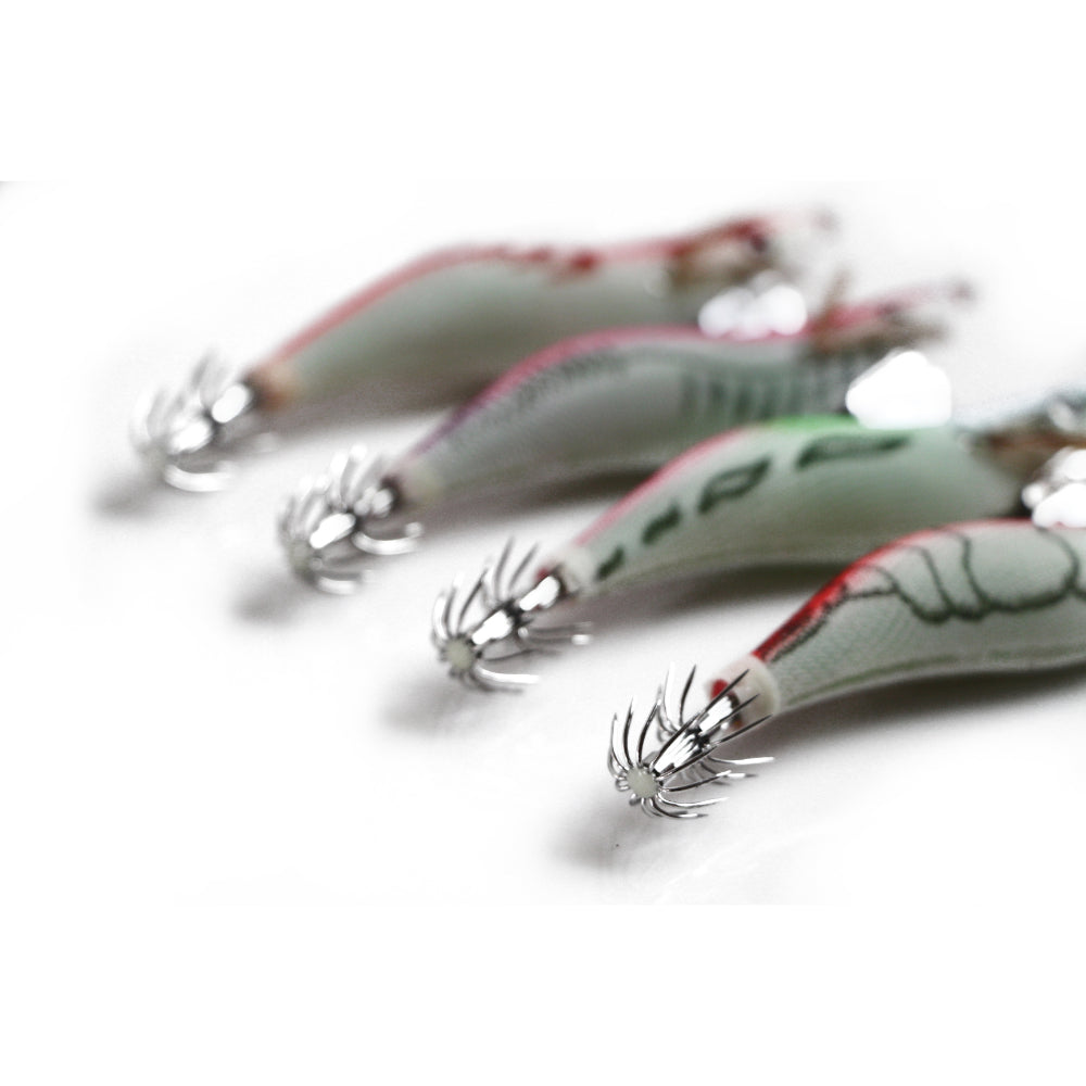 4 x Squid Jigs Lure 3.0 Egi Glow Tail Tackle Calamari Squid Jig Fishing Lures