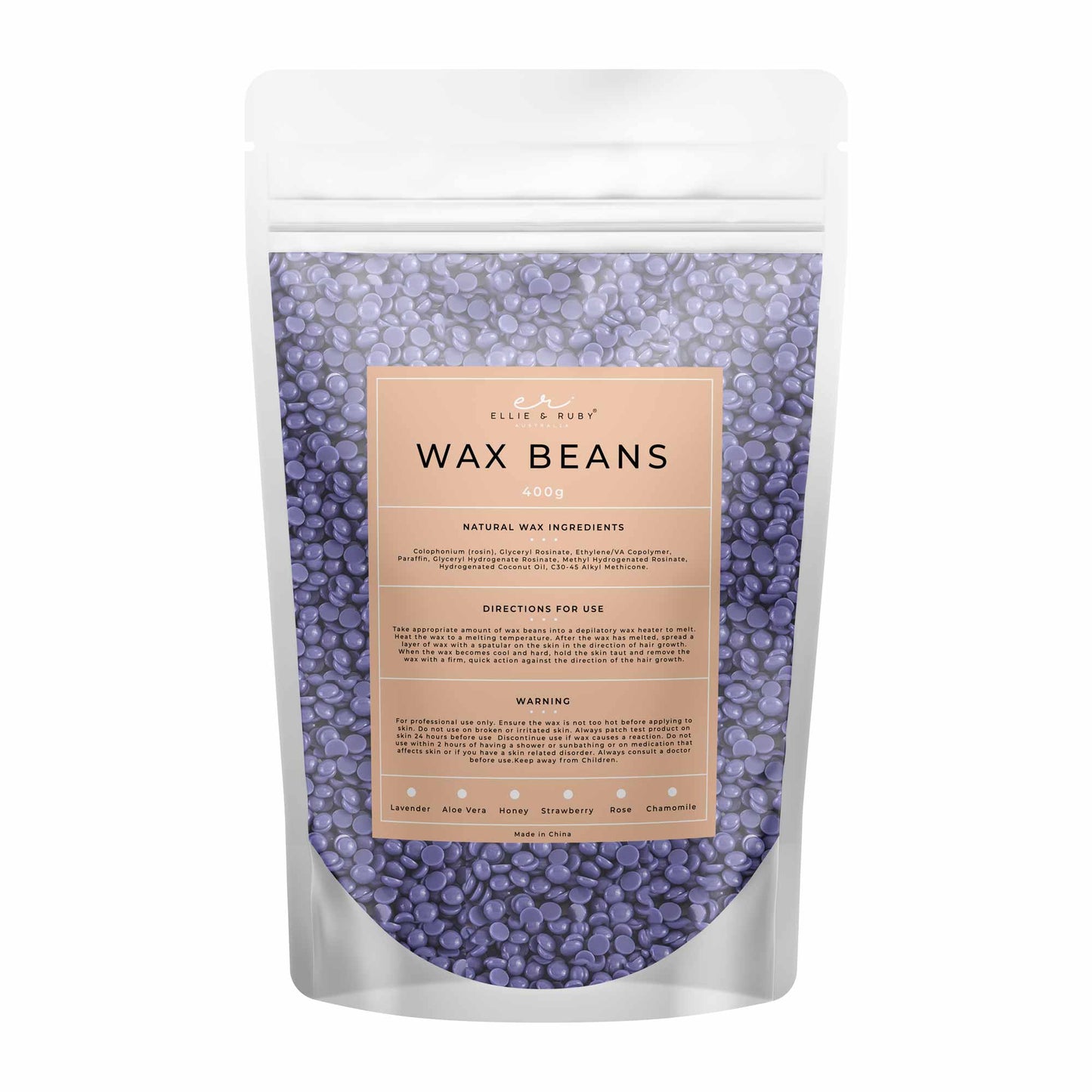 400g Hard Wax Beans - Brazilian Waxing Beads Bag Stripless Bikini Hair Removal