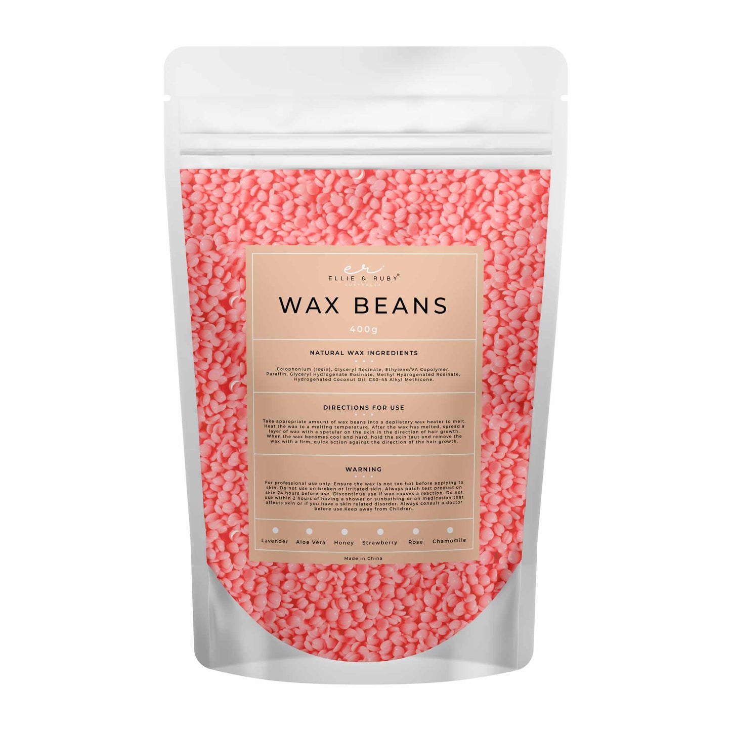 400g Hard Wax Beans - Brazilian Waxing Beads Bag Stripless Bikini Hair Removal