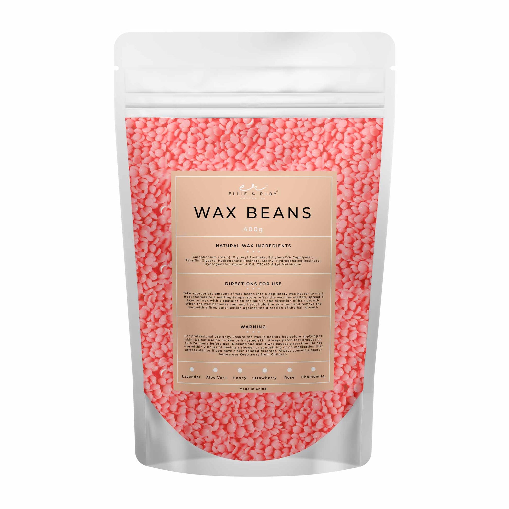 400g Hard Wax Beans - Brazilian Waxing Beads Bag Stripless Bikini Hair Removal