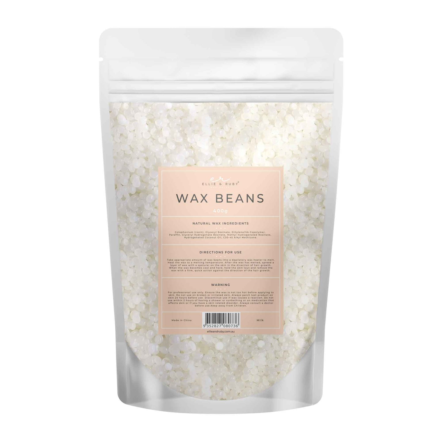 400g Hard Wax Beans - Brazilian Waxing Beads Bag Stripless Bikini Hair Removal