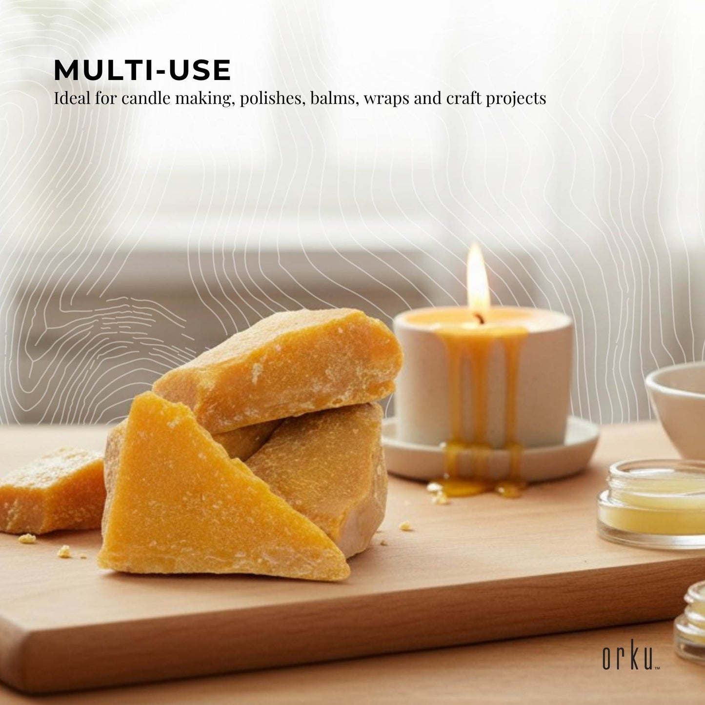 400g Orku Australian Beeswax Chunks - Pure Natural Unrefined Raw