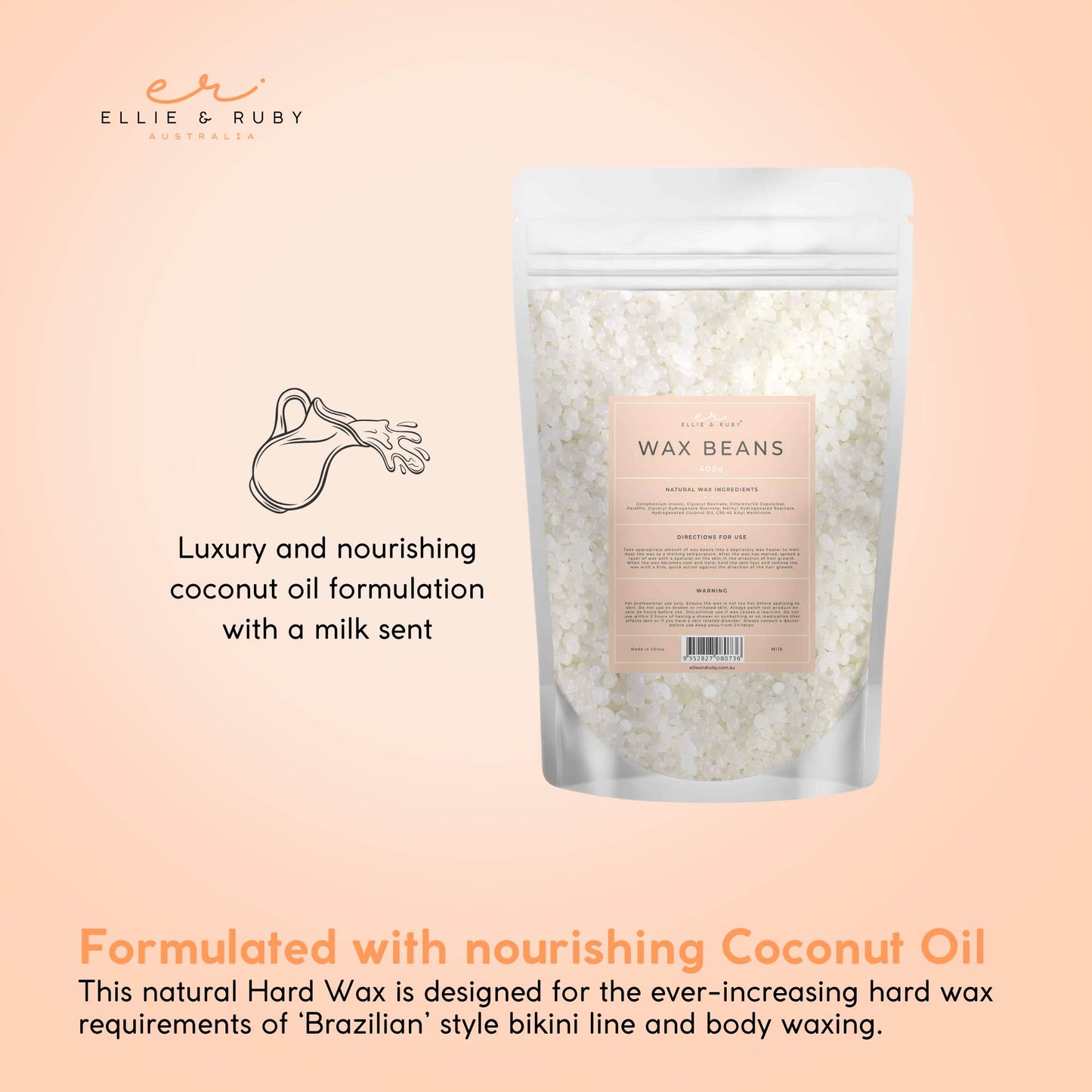 400g Wax Beads Milk - Brazilian Waxing Beans - Stripless Bikini Hair Removal