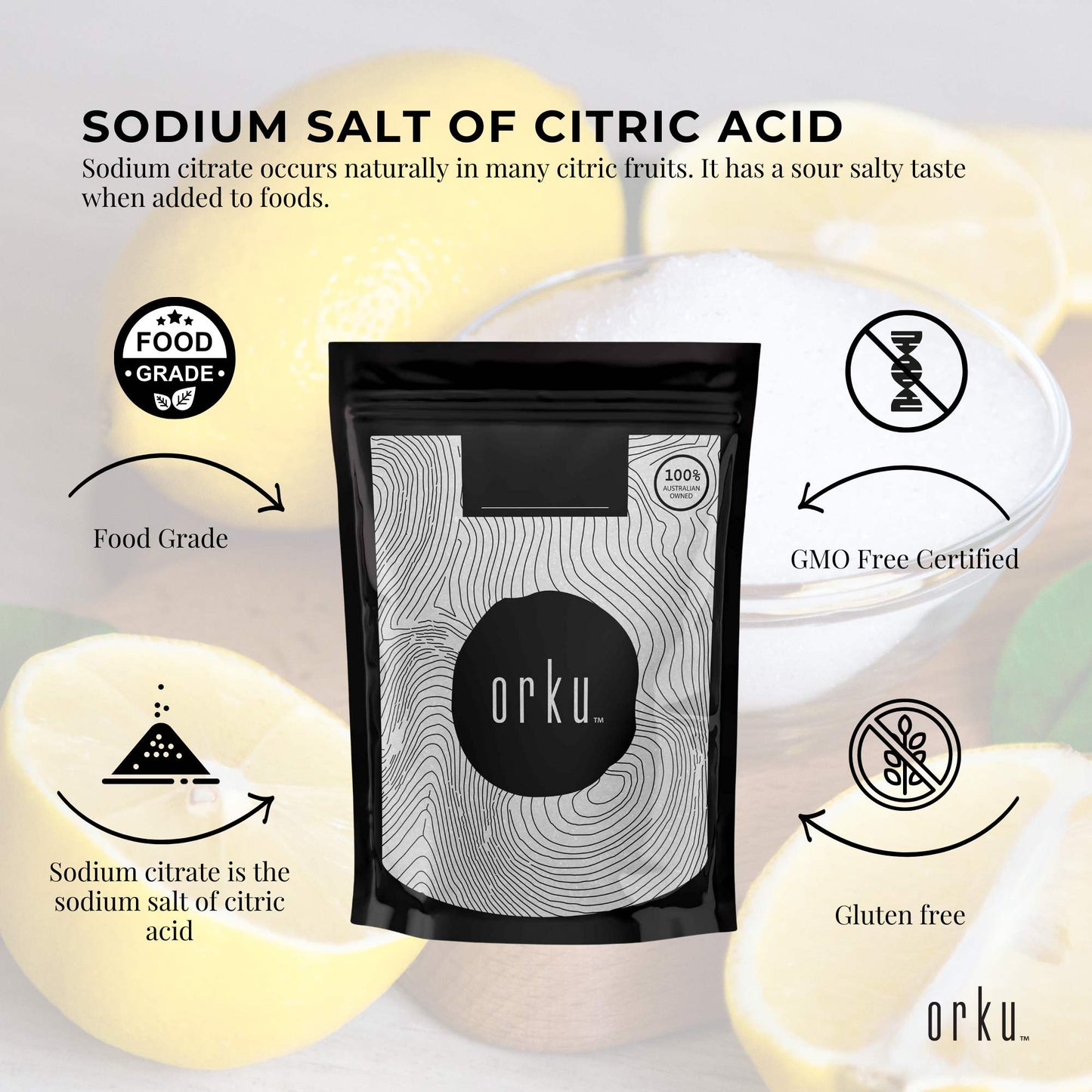 100g Sodium Citrate Powder - Trisodium Food Grade Salt Acid Preservative