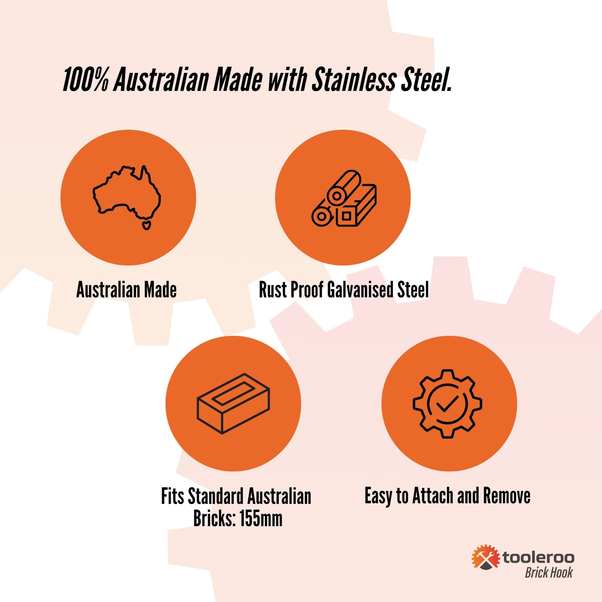 5 Pack 155-165mm (6-6.5") Brick Hooks - Wall Clips Hangers For Pictures Plants