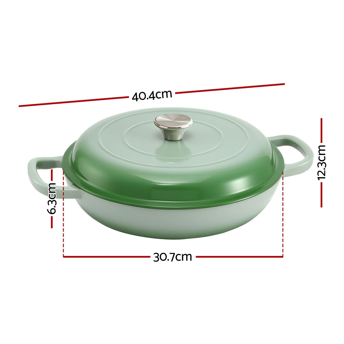 5-Star Chef 3.3L Enameled Cast Iron Dutch Oven Pot with Lid for Sourdough Bread Baking