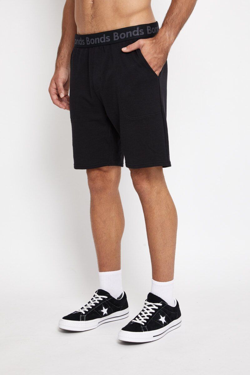 5 x Bonds Mens Essentials Short Cotton Pockets Shorts Black