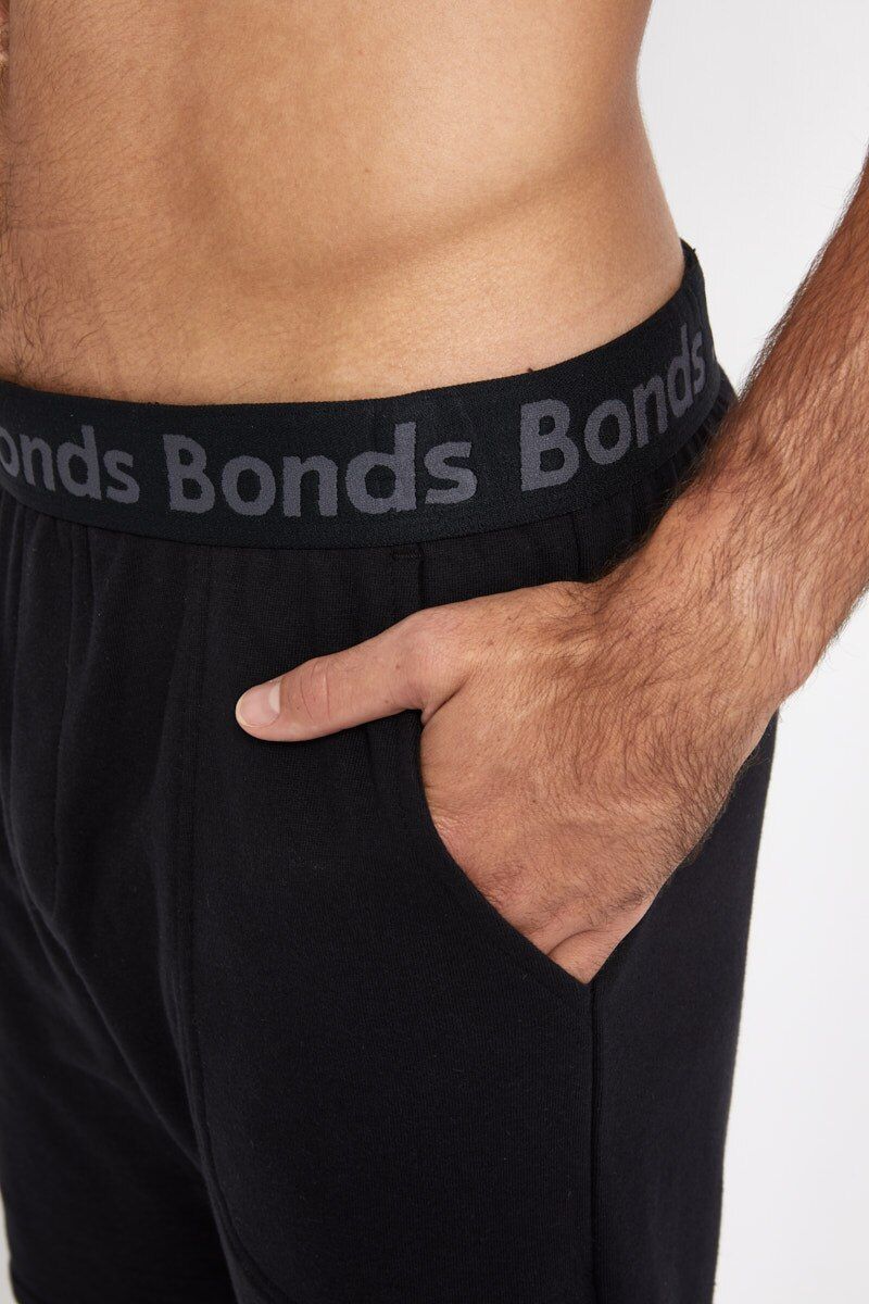 5 x Bonds Mens Essentials Short Cotton Pockets Shorts Black