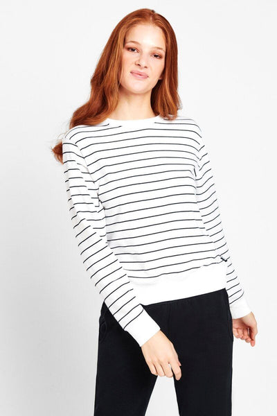 5 x Bonds Womens Essential Stripe Pullover White Black