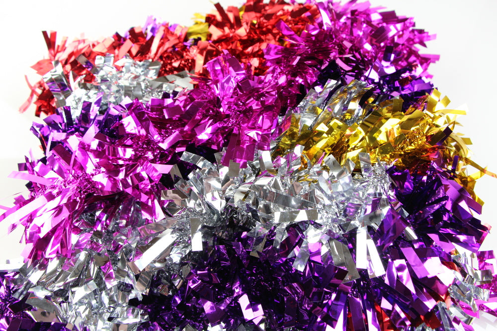 50 X Christmas Tinsel Thick Xmas Garland Tree Decorations - Assorted Pack