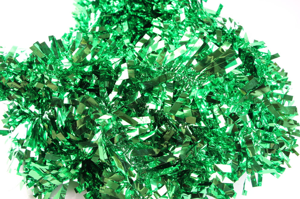 50 X Christmas Tinsel Thick Xmas Garland Tree Decorations - Green