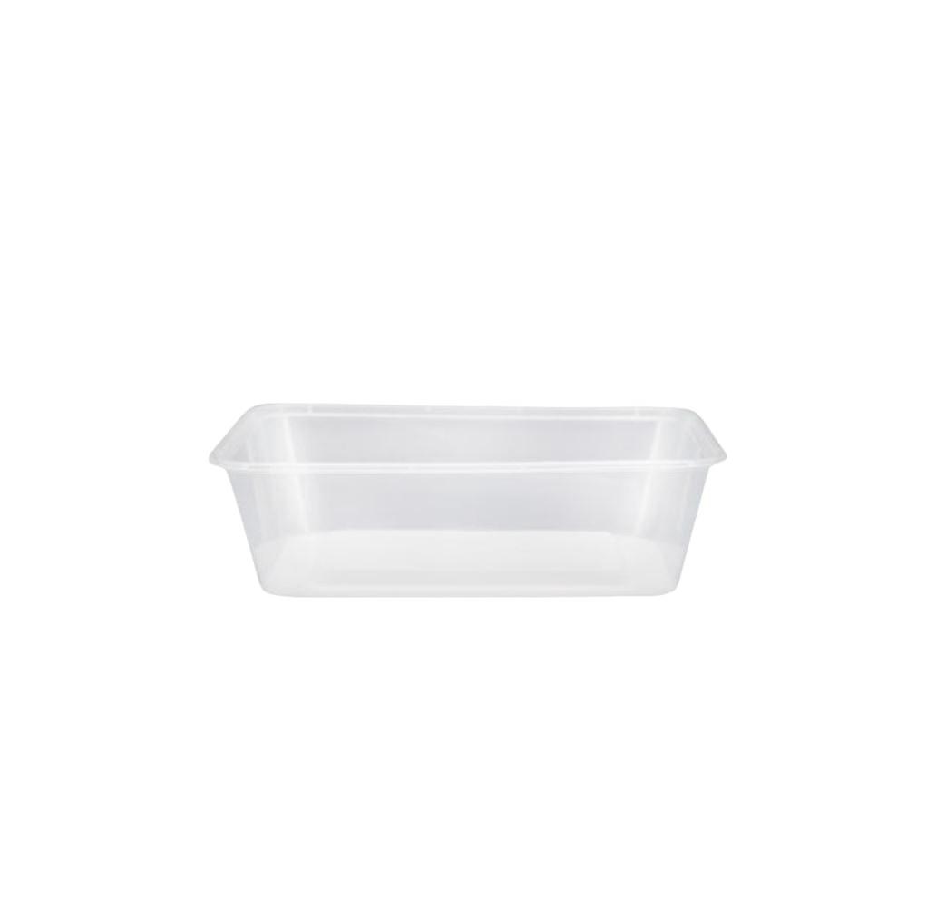 50 X Rectangular Containers 650Ml Clear With Lids Salad Fruit Food Container