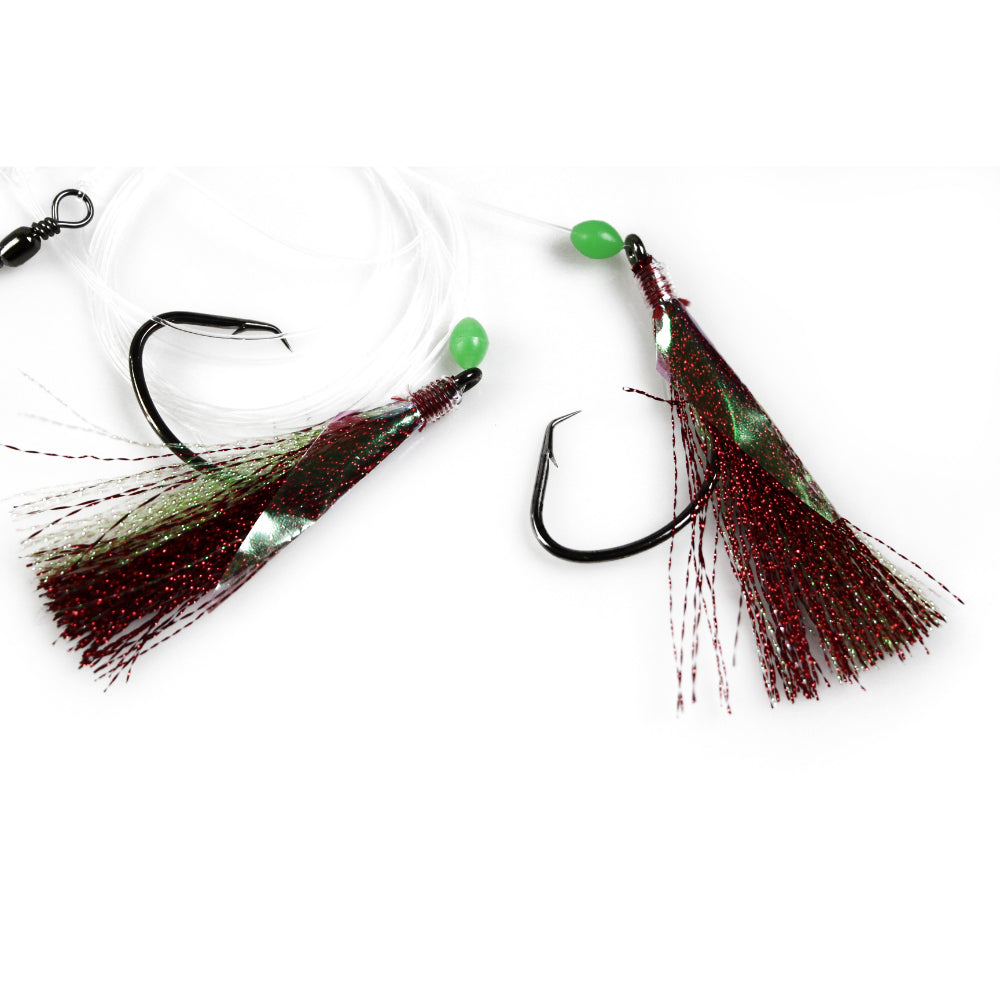 50 X Snapper Rigs Flasher Rig Bottom Reef Fishing Hook Lure Paternoster