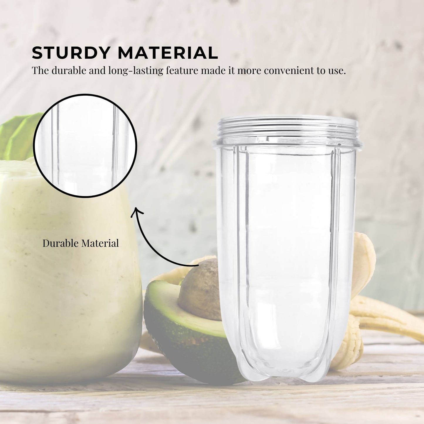500ml Tall Cup Replacement Compatible with Magic Bullet Cross Blade Blender