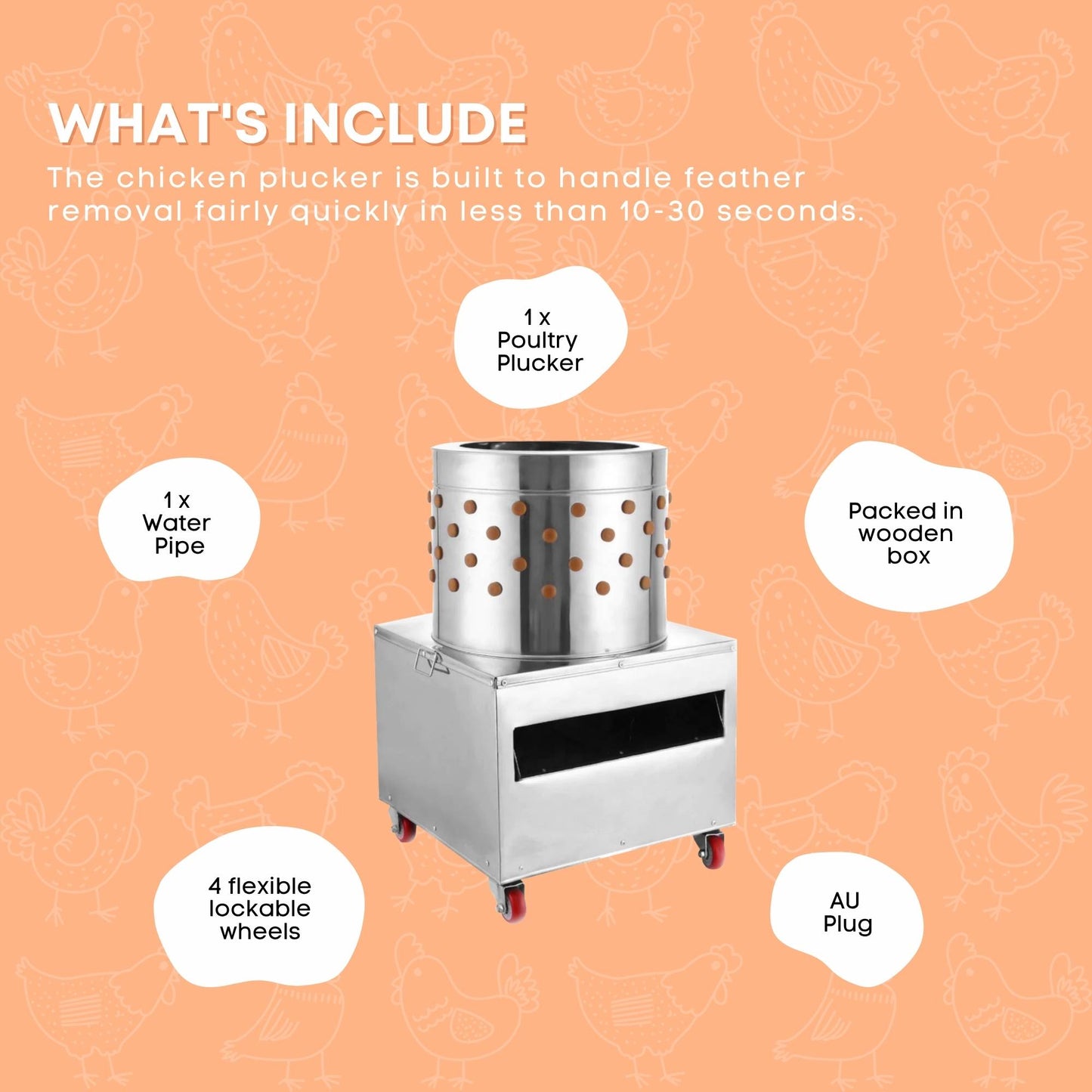 50cm Chicken Feather Plucker - Electric Automatic Machine For Turkey Poultry