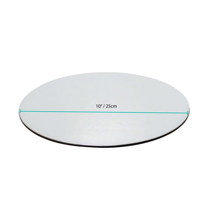 50x 10" Compressed Cake Boards 25cm - Round Silver Reusable Aluminium 3mm Base