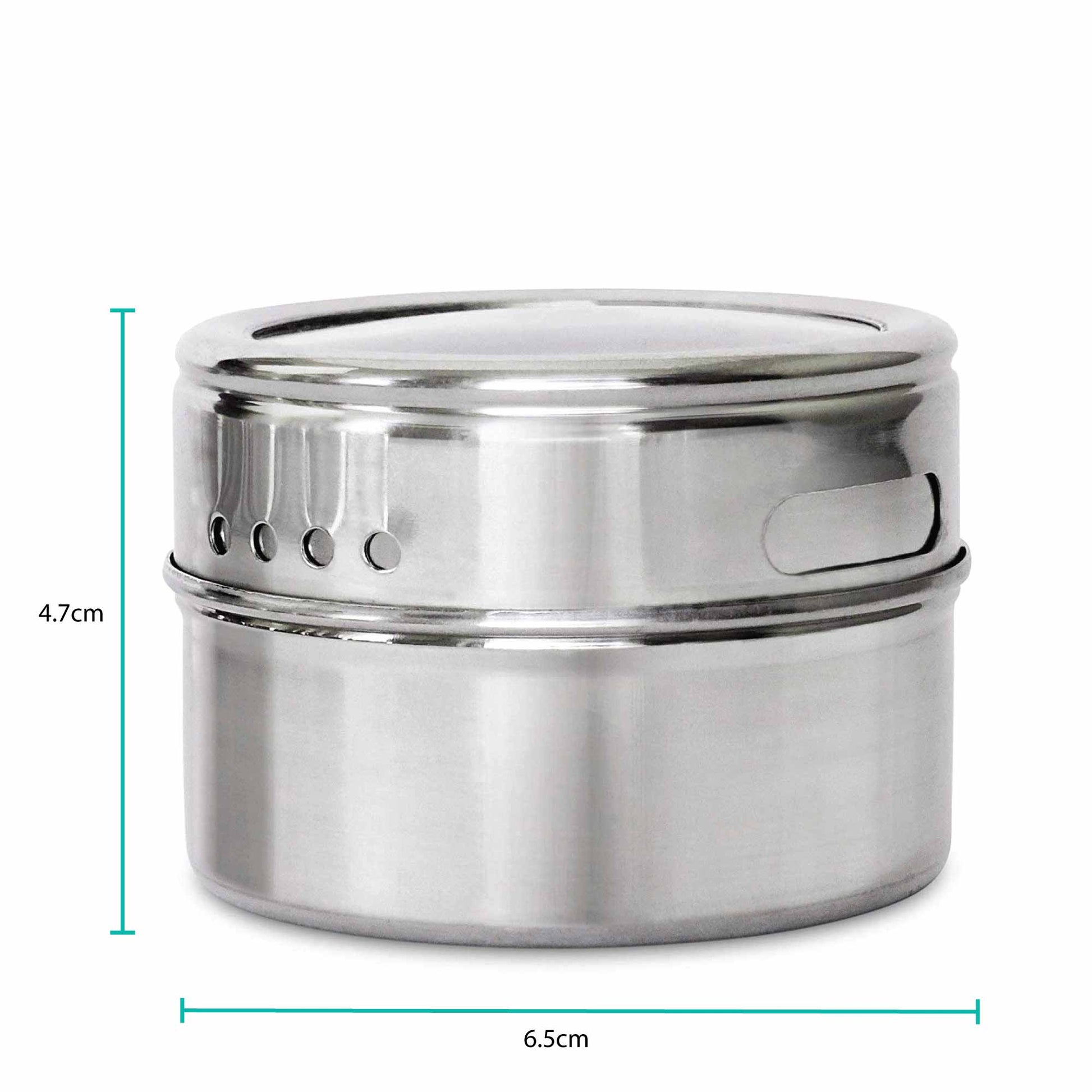 50x 150g Magnetic Spice Jar Stainless Steel Tin Herb Seasoning Storage Container