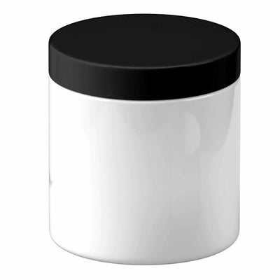 50x 250g Plastic Cosmetic Jar + Lids - Empty White Cream Container
