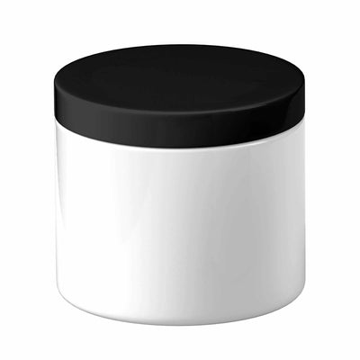 50x 500g Plastic Cosmetic Jar + Lids - Empty White Cream Container