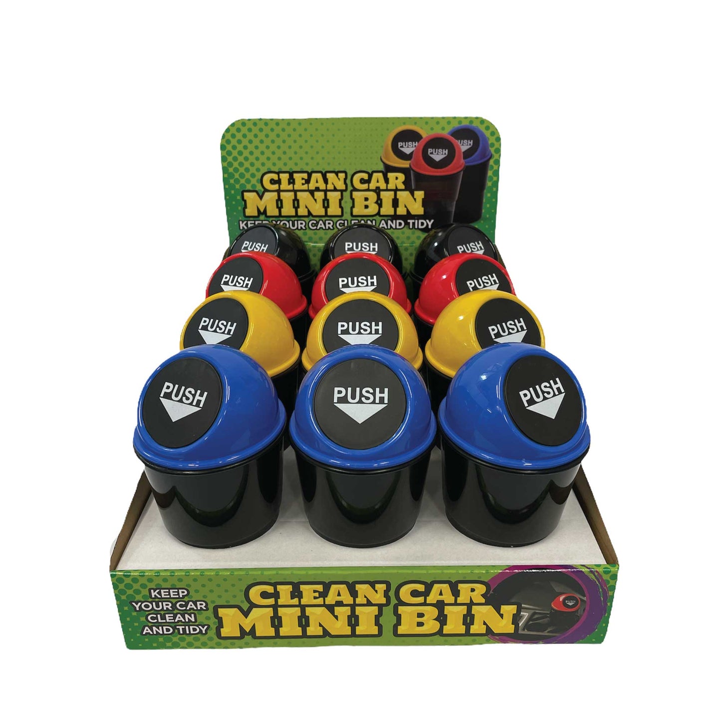 550ml Mini Car Rubbish Bin - Cup Holder Trash Can Coin Ashtray Random Colour