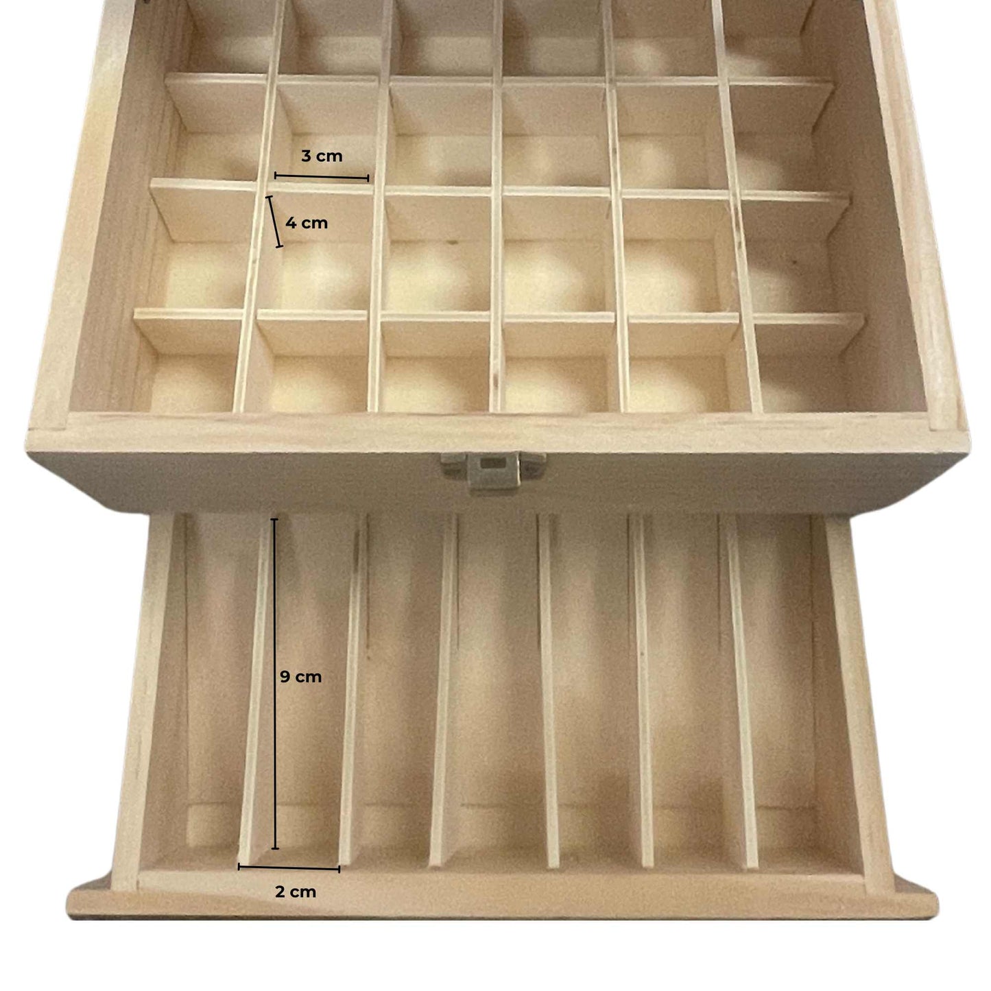 Essential Oils Wood Storage Box - Wooden Oil Bottle Slots