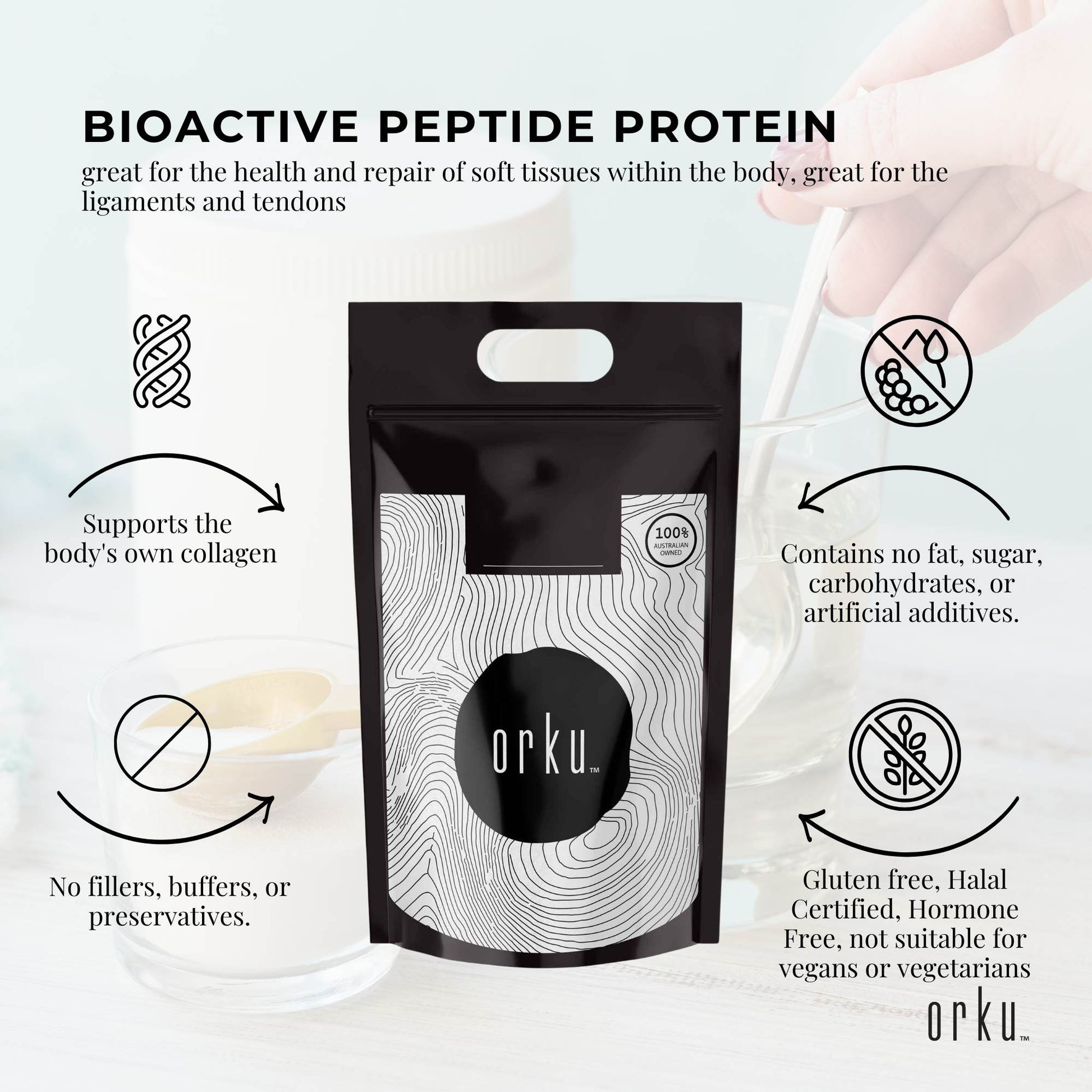 5Kg Collagen Powder - Bovine Hydrolysate Protein Peptide Supplement Unflavoured