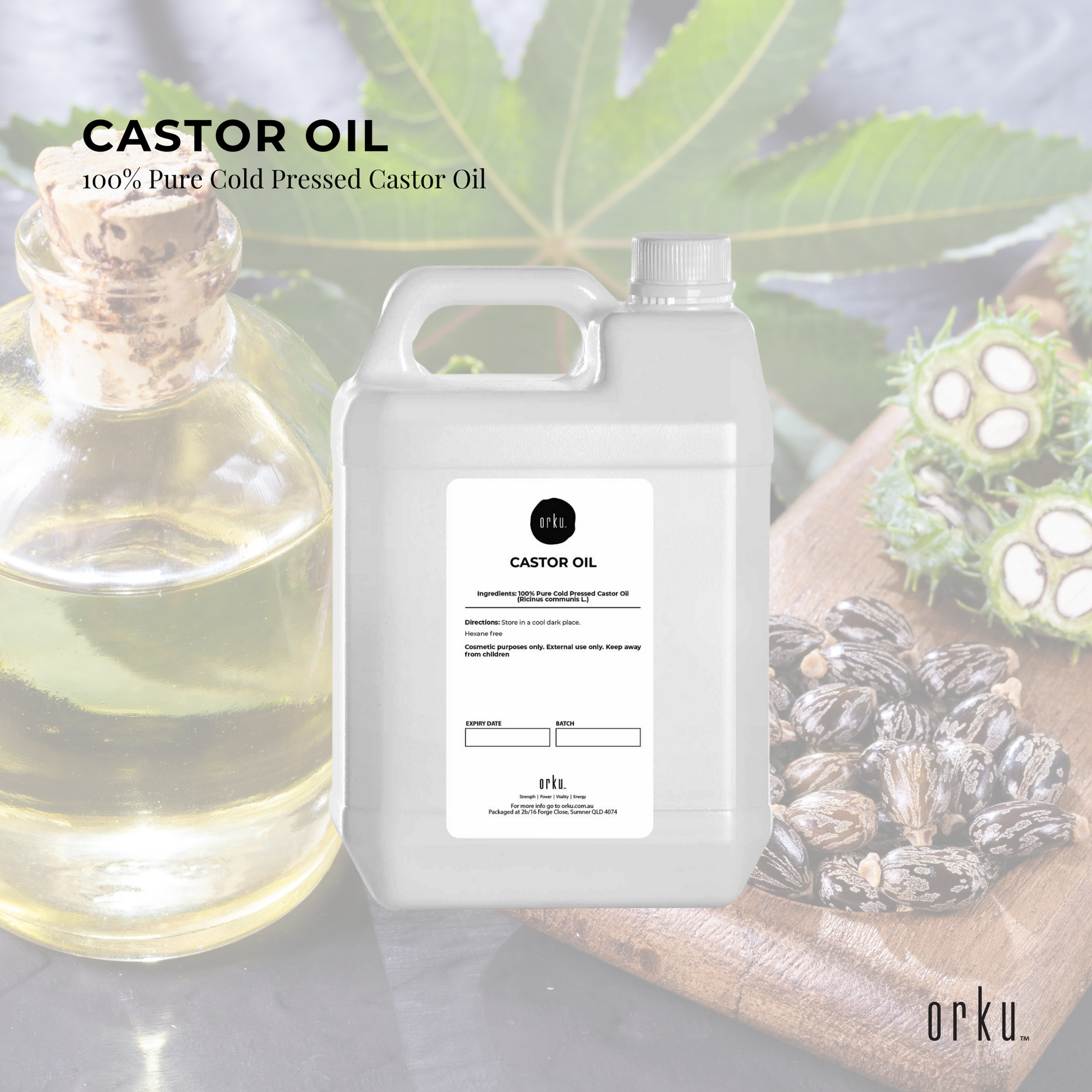 5L Castor Oil - Hexane Free Cold Pressed Skin Hair Care
