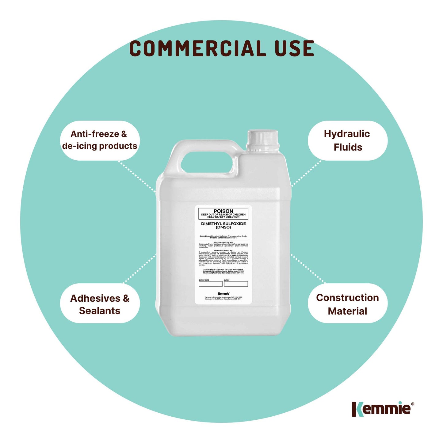 5L DMSO Liquid Dimethyl Sulfoxide 99.9% Pure Pharmaceutical Grade Solvent Bulk