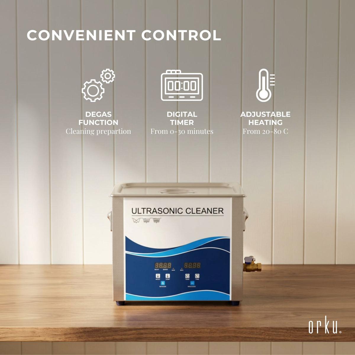 Orku 4.5L Ultrasonic Jewellery Cleaner Professional Machine + Digital Timer
