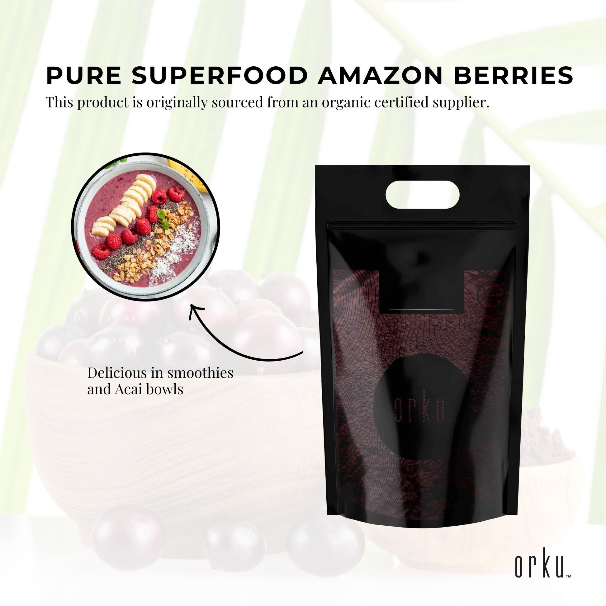 5kg Acai Powder Bag 100% Organic - Superfood Amazon Berries