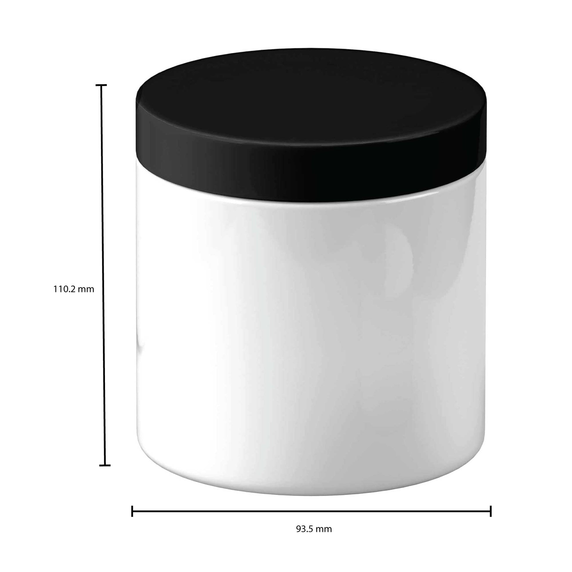 5x 600g Plastic Cosmetic Jar + Lids - Empty White Cream Container