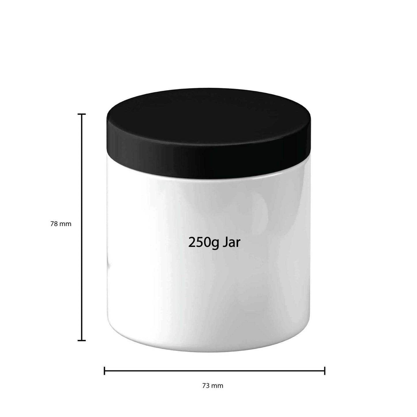 5x Plastic Cosmetic Jar + Lids - 100g 250g Empty White Container