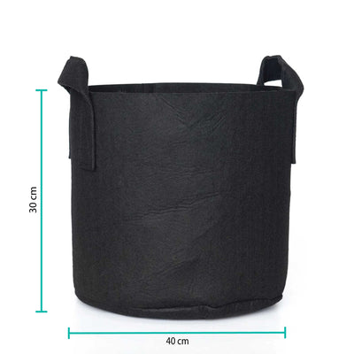 6 Pck 10 Gallon Fabric Flower Pots 38L Garden Planter Bags Black Felt Root Pouch