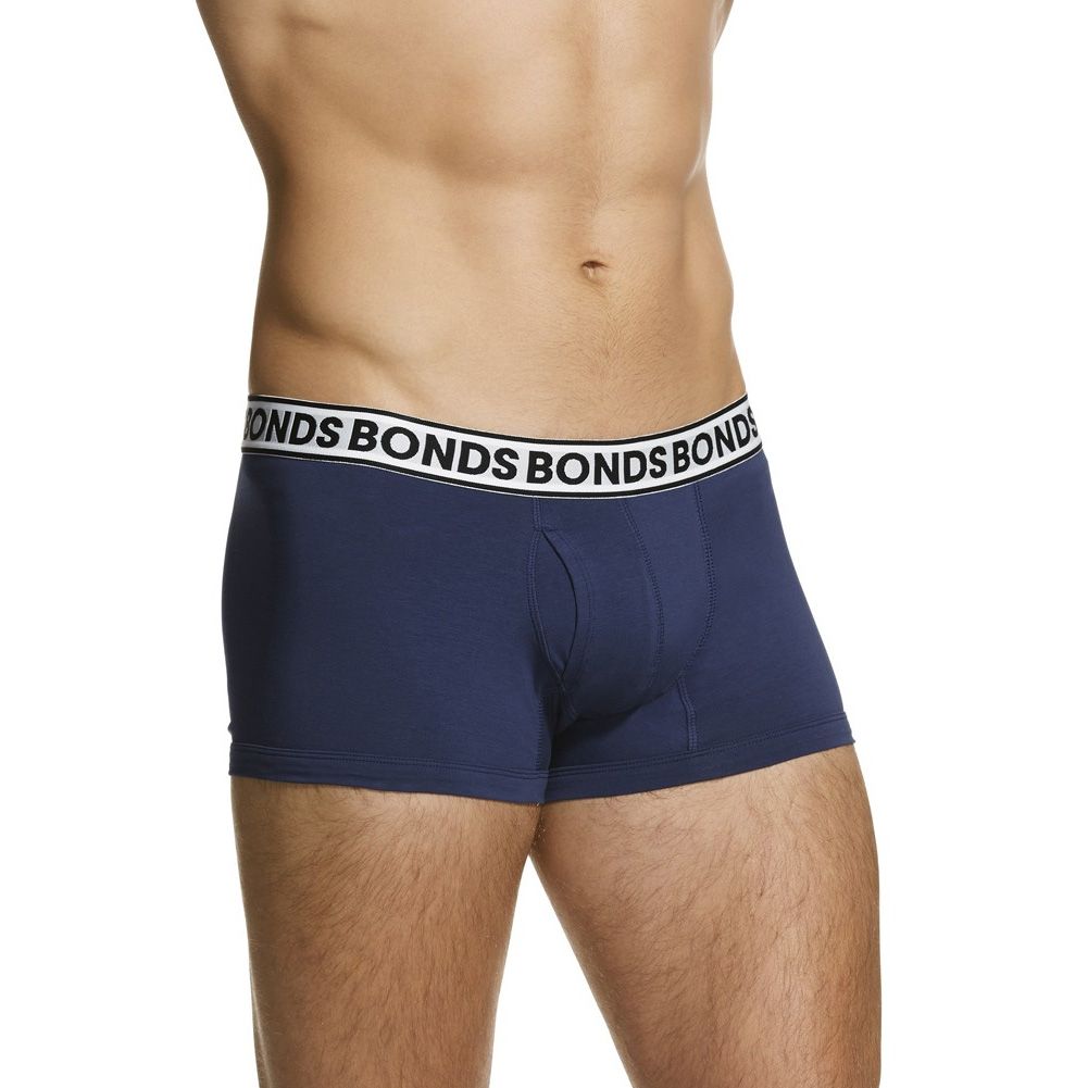 6 x Bonds Fit Trunks Mens Underwear Black/Ahoy Blue