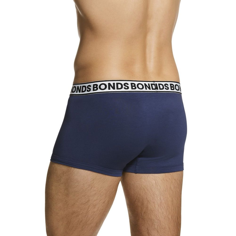 6 x Bonds Fit Trunks Mens Underwear Black/Ahoy Blue