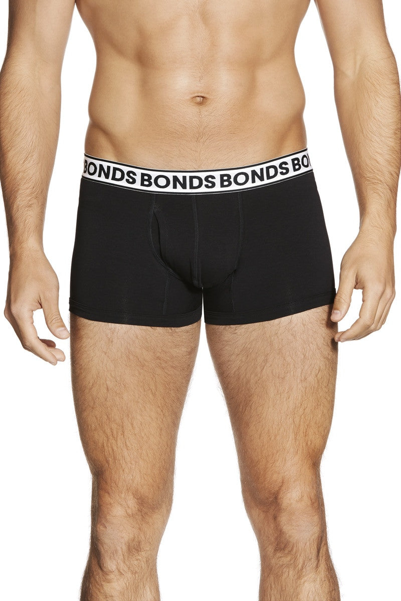 6 x Bonds Fit Trunks Mens Underwear Black/Ahoy Blue