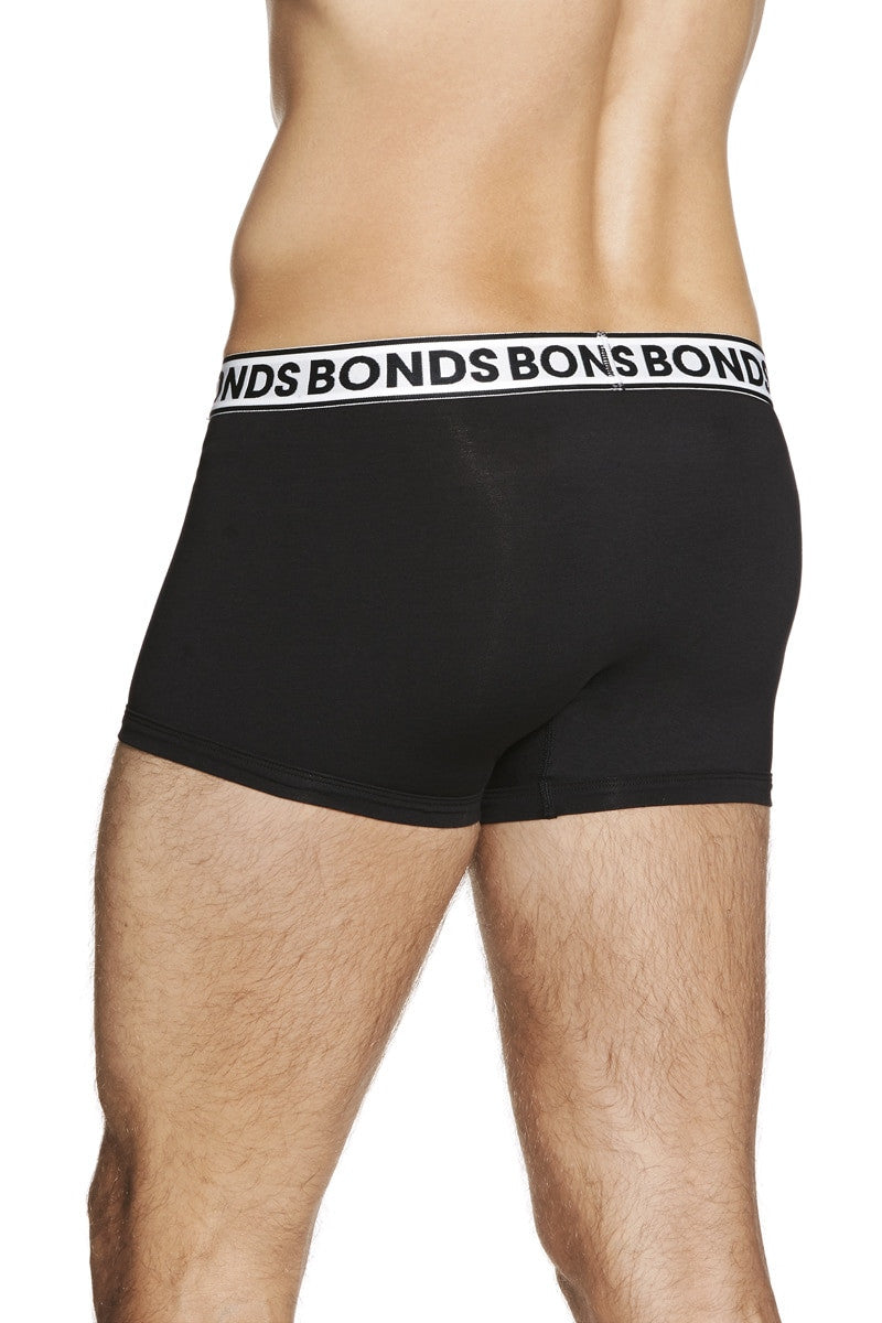6 x Bonds Fit Trunks Mens Underwear Black/Ahoy Blue