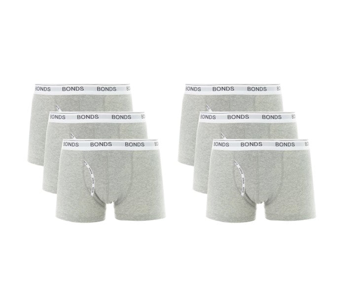6 x Mens Bonds Guyfront Trunks Underwear Undies Grey Marle