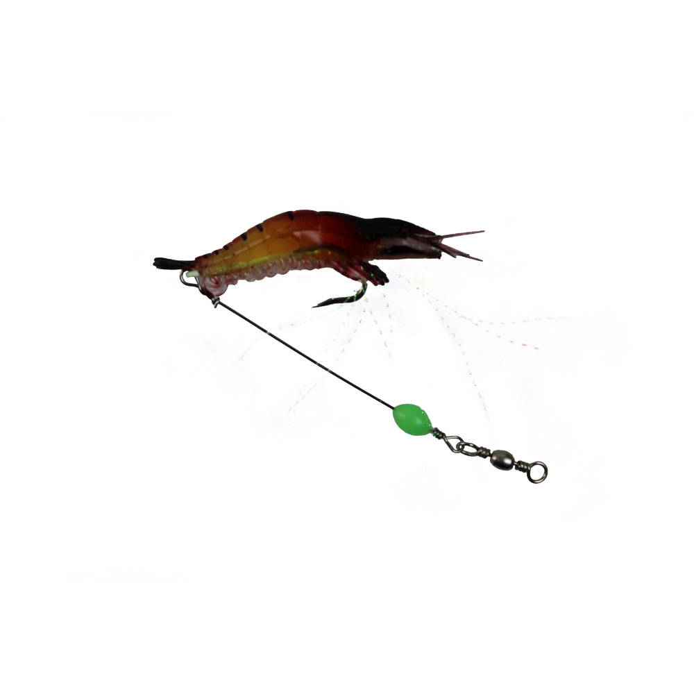 60 X Plastic Fishing Lures Soft Tackle Prawn Shrimp Flathead Bream Cod Bass Glow