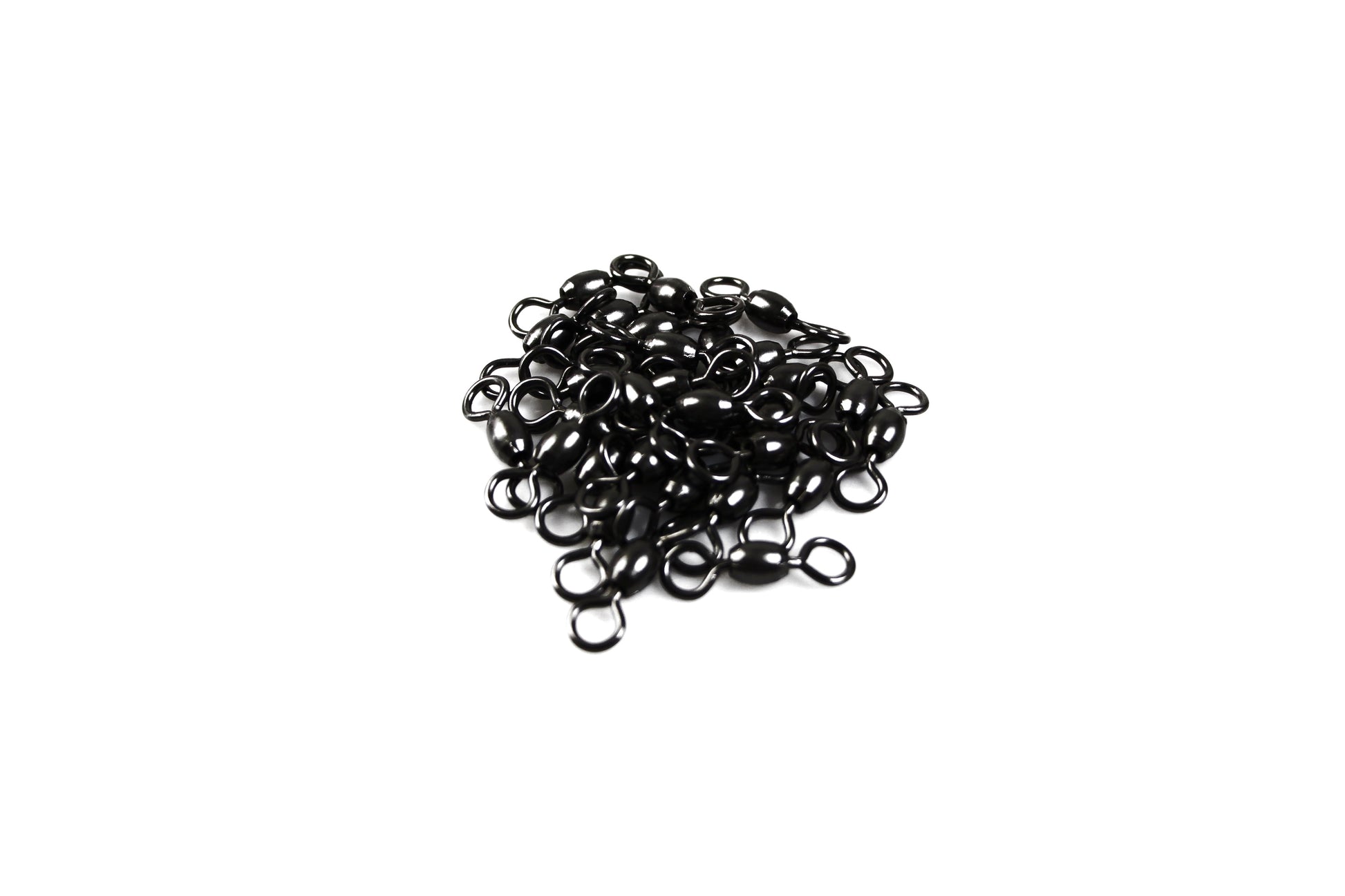 60Pcs X Black Brass Barrel Fishing Swivel Ball Bearing Tackle Swivels