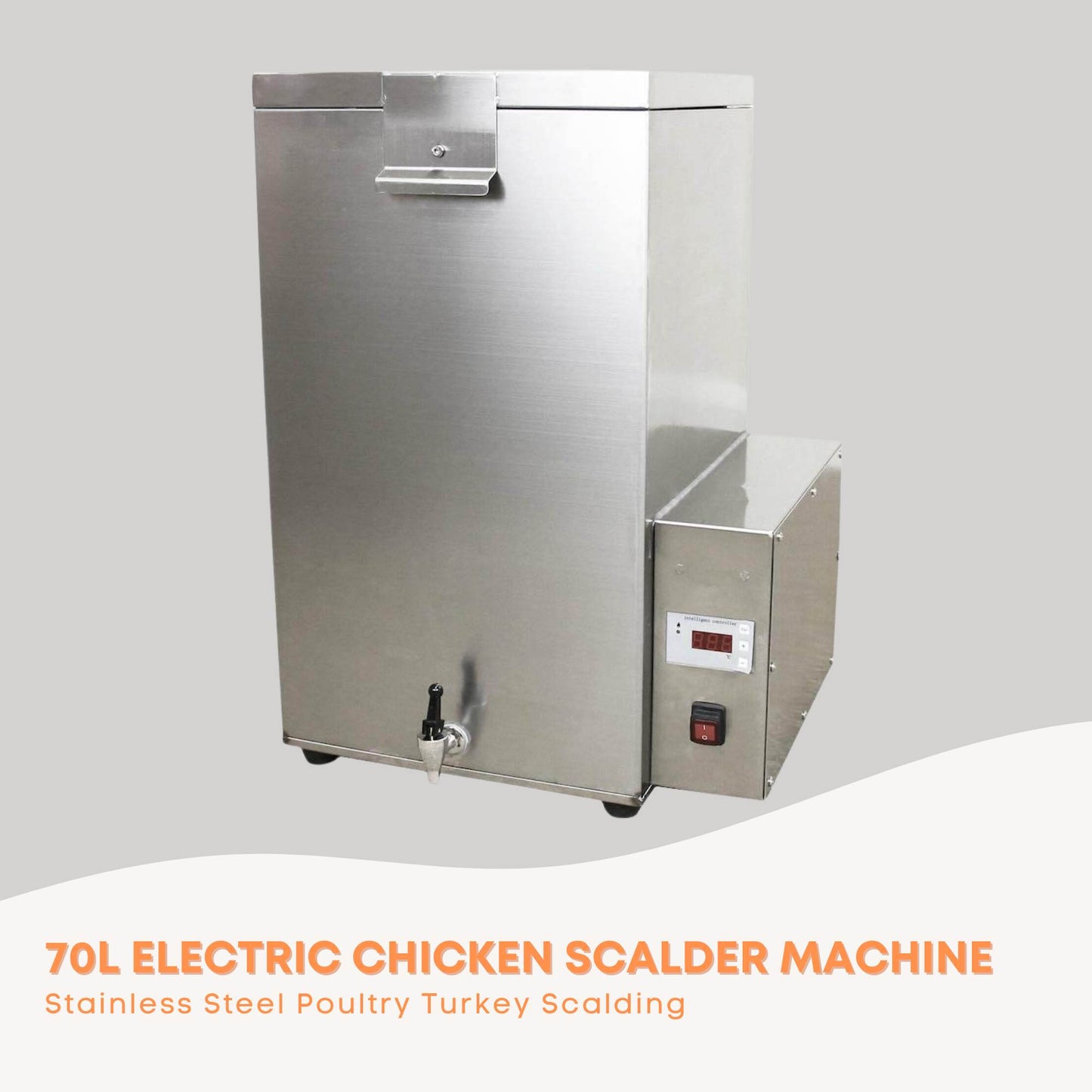 70L Electric Chicken Scalder Machine - Stainless Steel Poultry Turkey Scalding