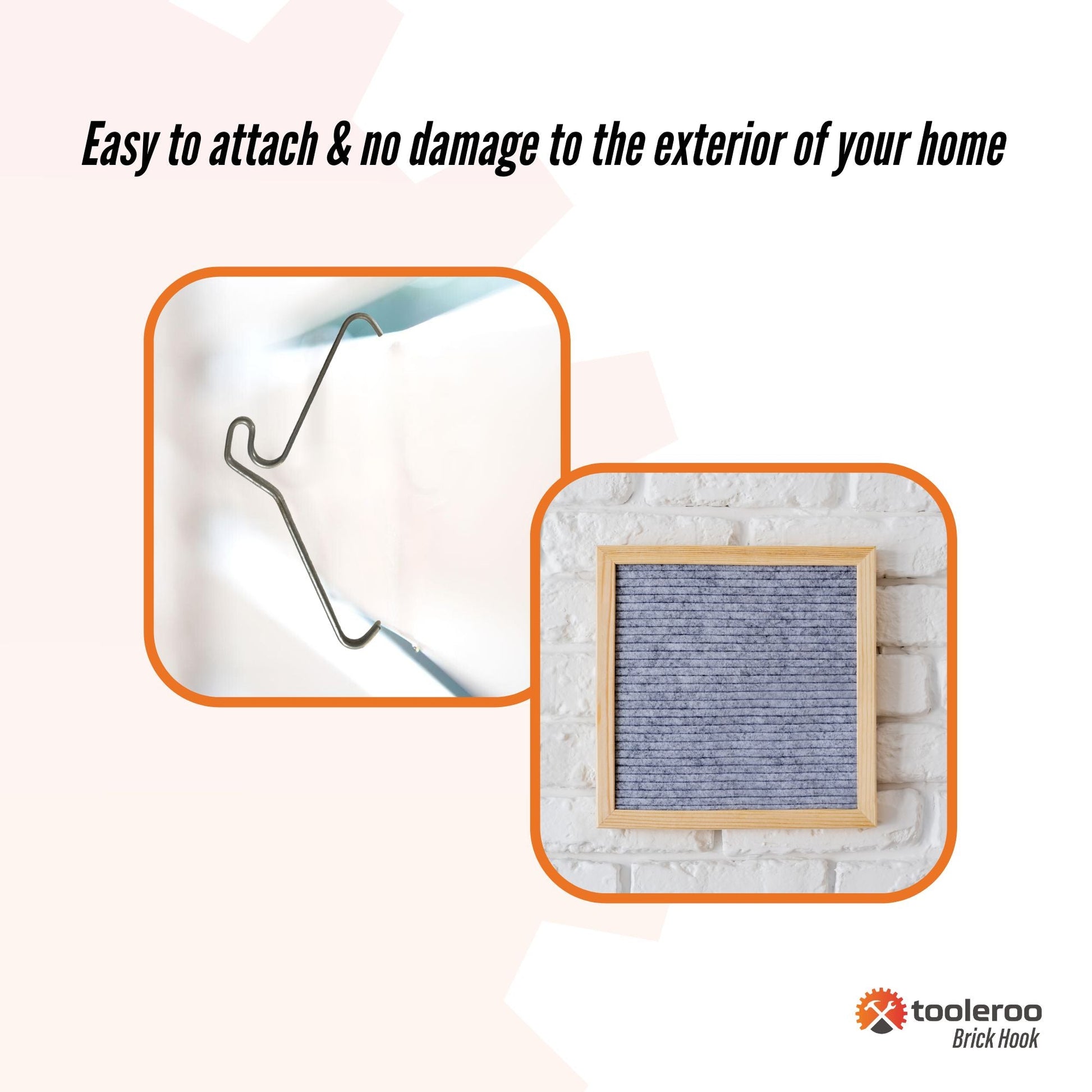 76mm (3") Brick Hooks - Wall Clips Hangers For Pictures Plants Hose Lights Decor