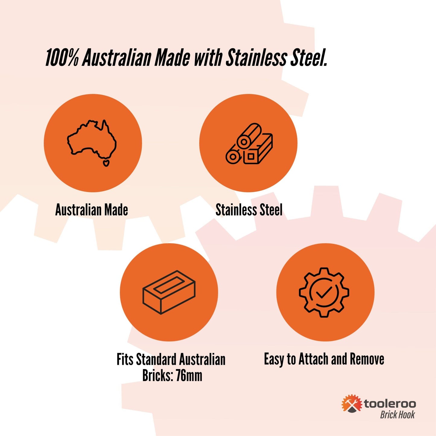 76mm (3") Brick Hooks - Wall Clips Hangers For Pictures Plants Light Decor