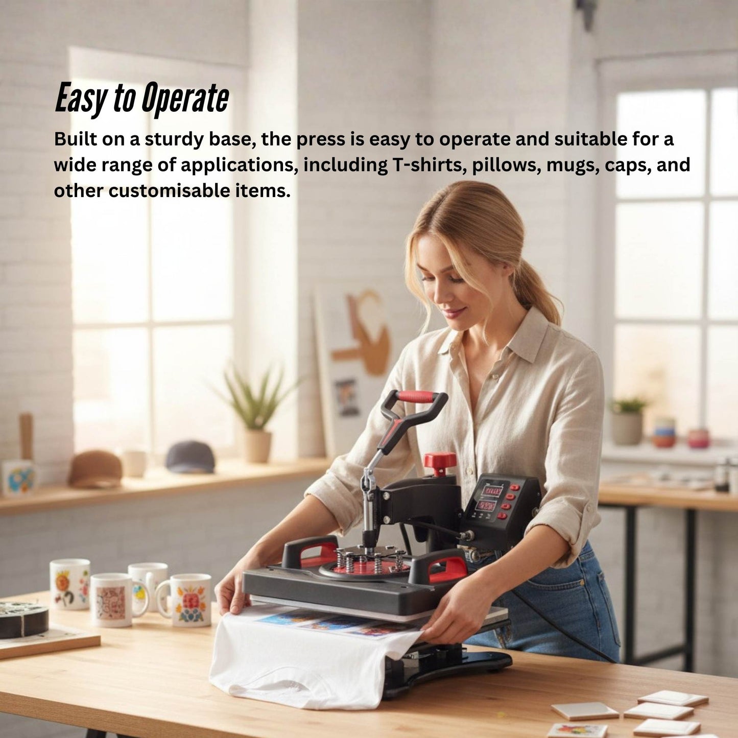 8 in 1 Combo Heat Press - DIY Hobby Craft Logo Transfer HVT Sublimation Printing