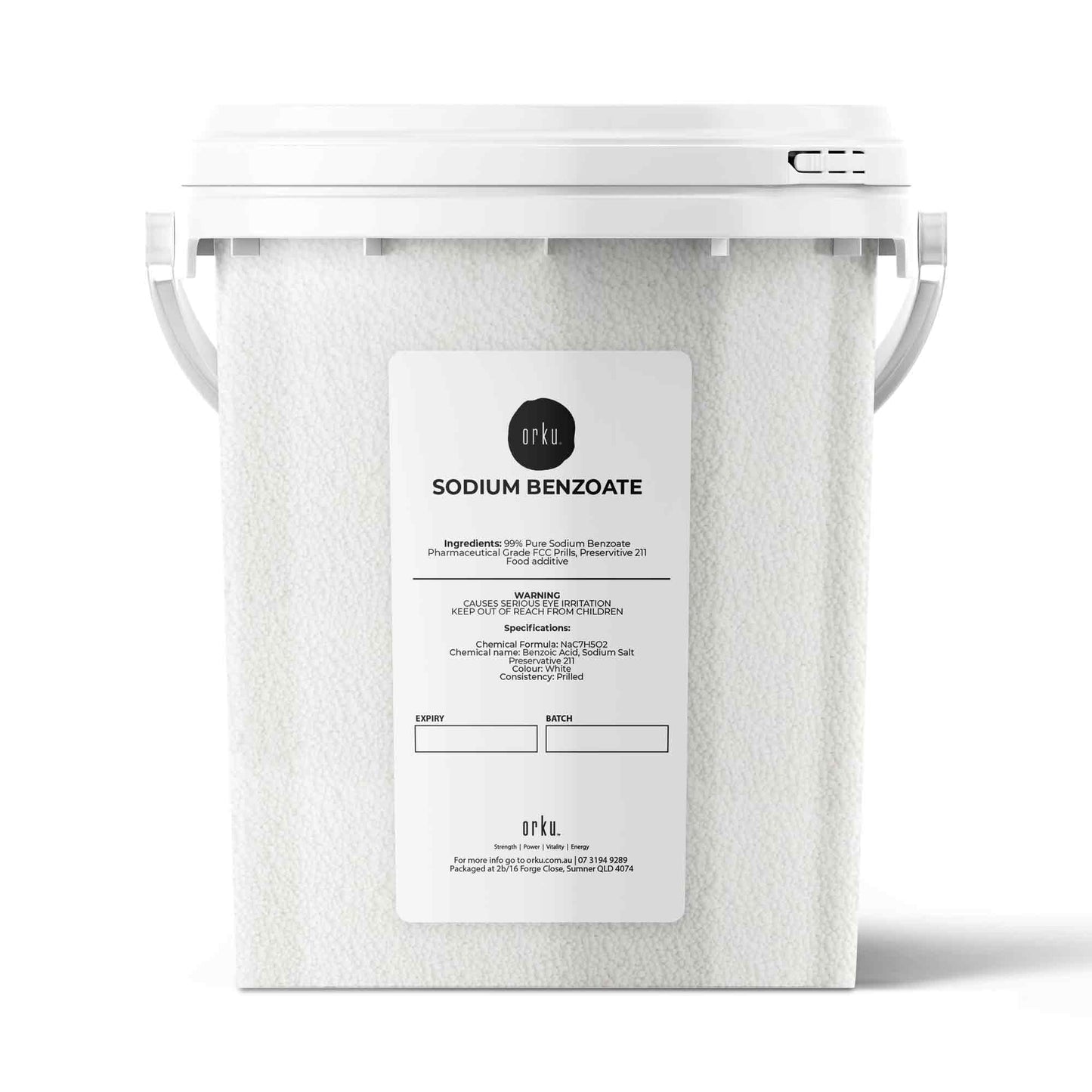 800g Orku Sodium Benzoate USP/FCC Grade Prills – E211 Preservative CAS 532-32-1