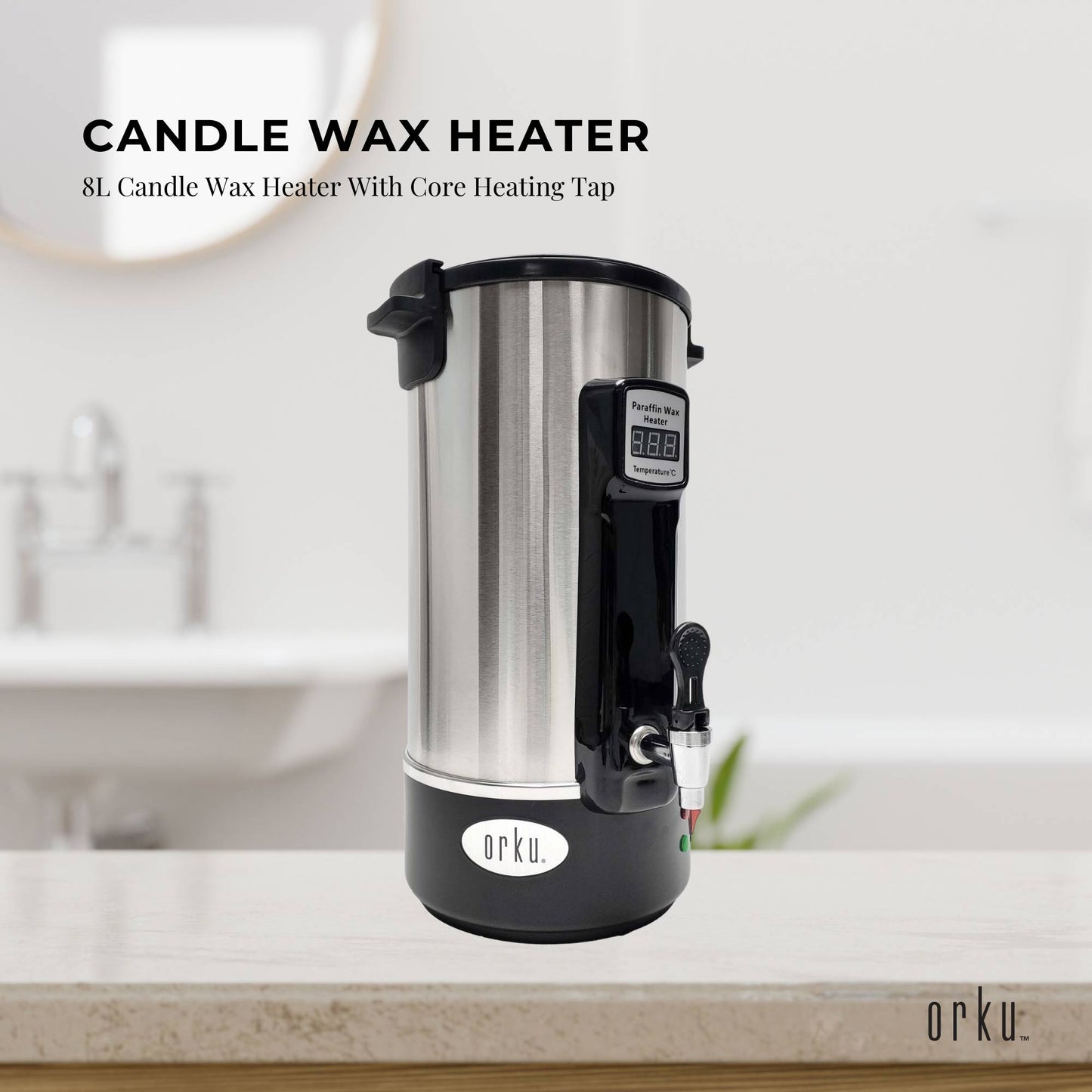 8L Orku Candle Wax Heater With Core Heating Tap - Electric Warmer Melter Pot